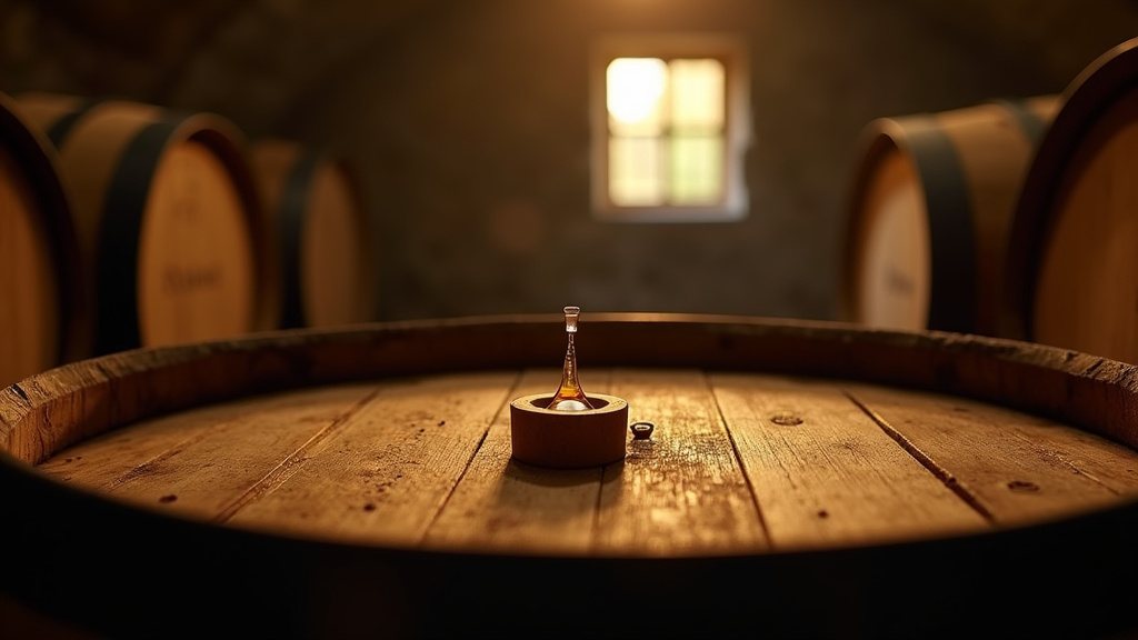 Intérieur de la distillerie Christian Drouin avec alambics en cuivre et fûts de chêne