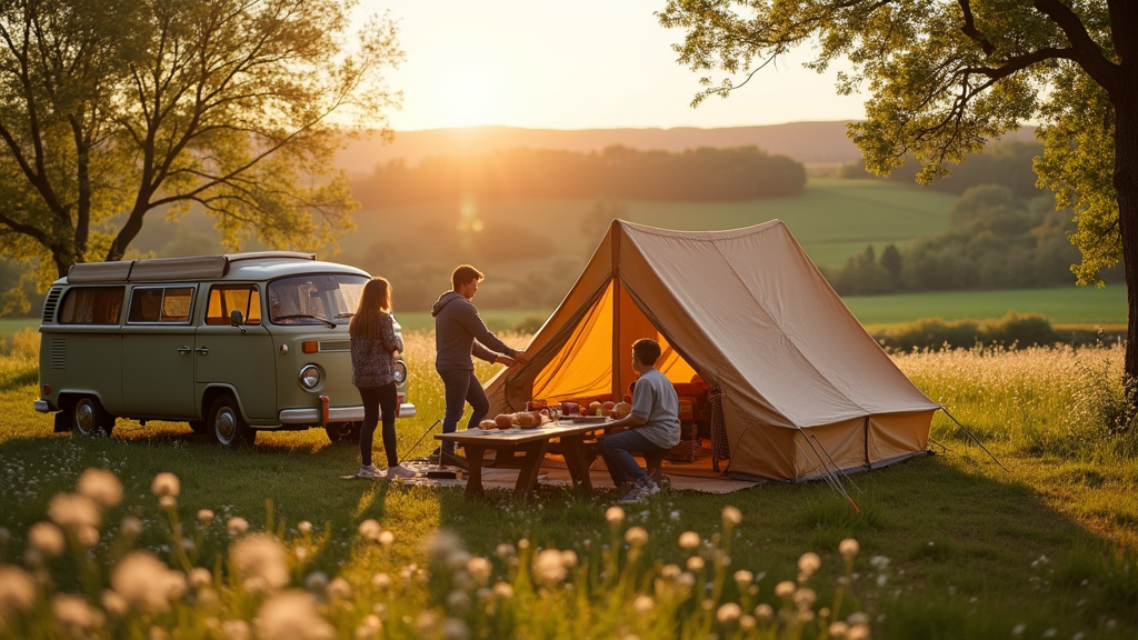 Famille profitant d'un parc aquatique dans un camping du Calvados